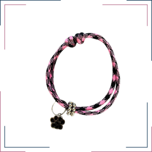 Colar regulavel rosa e preto P