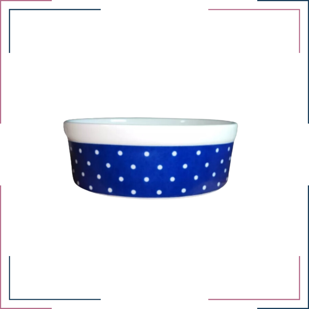 Comedouro decoração de bolinhas Azul